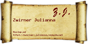 Zwirner Julianna névjegykártya
